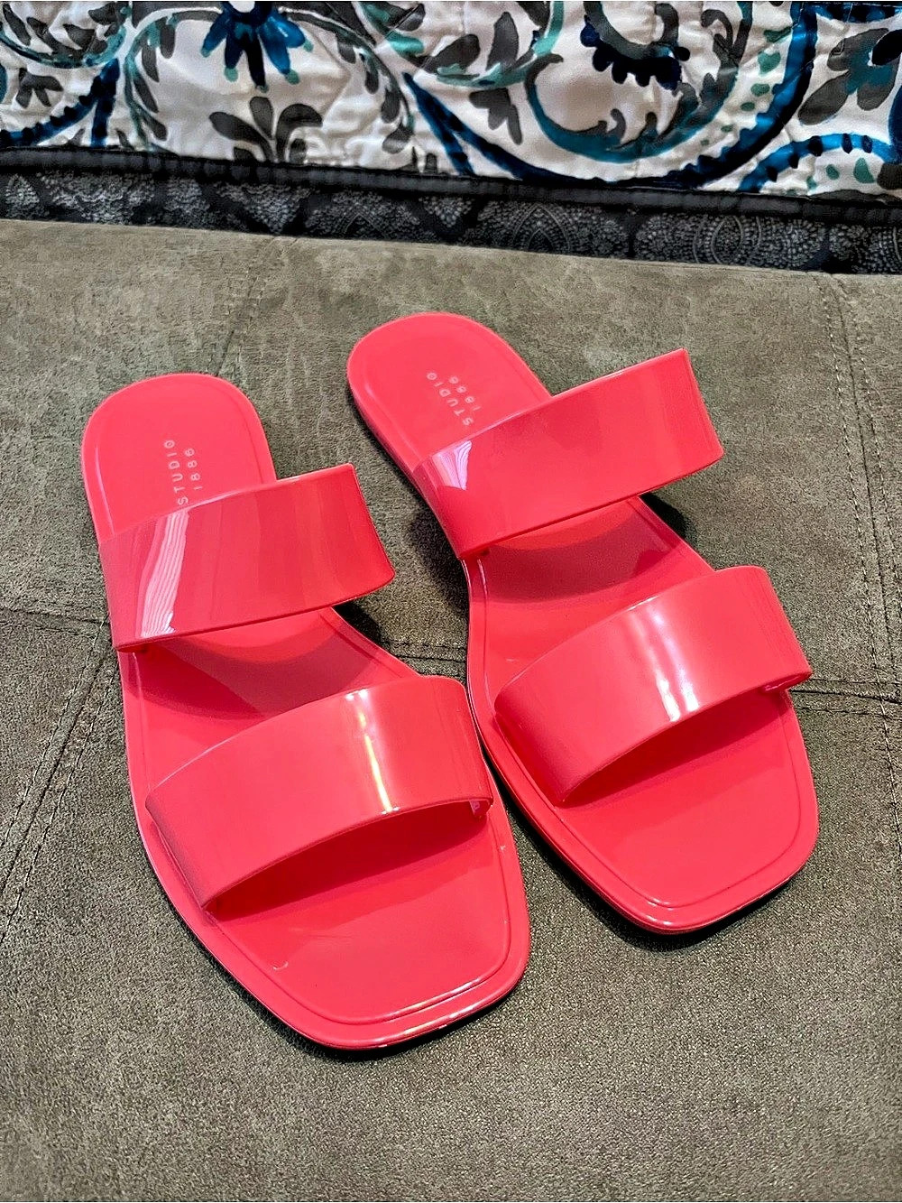 NWOT Studio 1886 Avon Double Strap Flat Sandals in Pink US 6